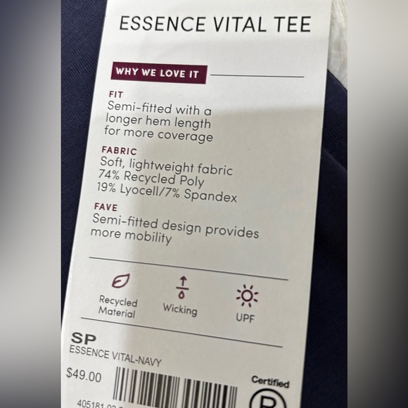 Athleta Essence Vital Tee - Picture 3 of 5